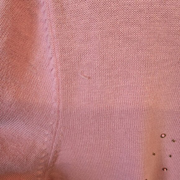 Vintage Berek 2 Takako Sakon Pink Embroidered/beaded Sweater, Size Large, Bunny - Picture 7 of 7
